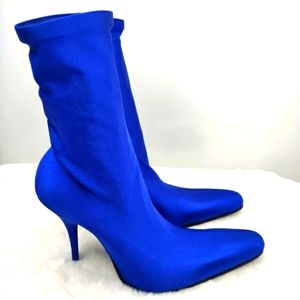 Balenciaga Demna Blue Sock Stiletto Boots